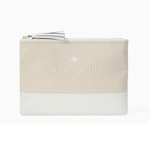 KATE SPADE Ash Street Logo Canvas Tassel Pouch